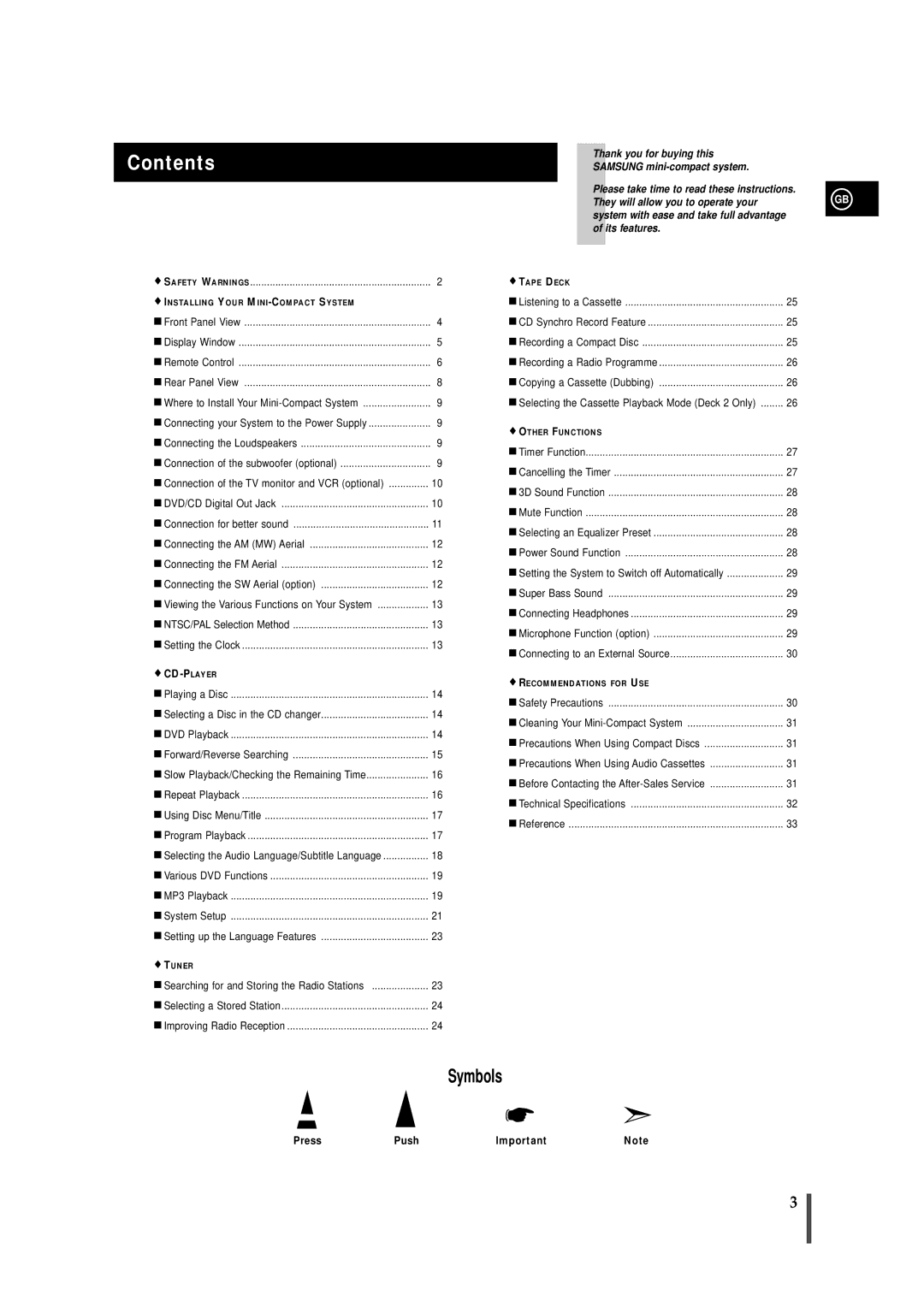 Samsung MAXDS530RH/ELS, MAXDS530FH/HAO, MAXDS530FH/UMG, MAXDS530FH/XSG manual Contents 