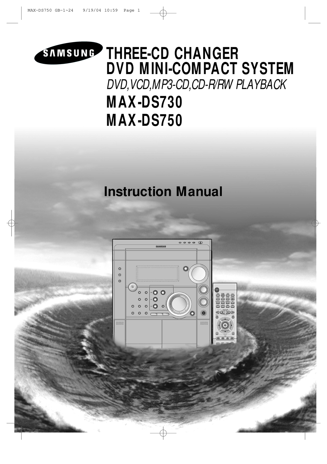 Samsung MAXDS750TH/ESN manual THREE-CD Changer DVD MINI-COMPACT System 