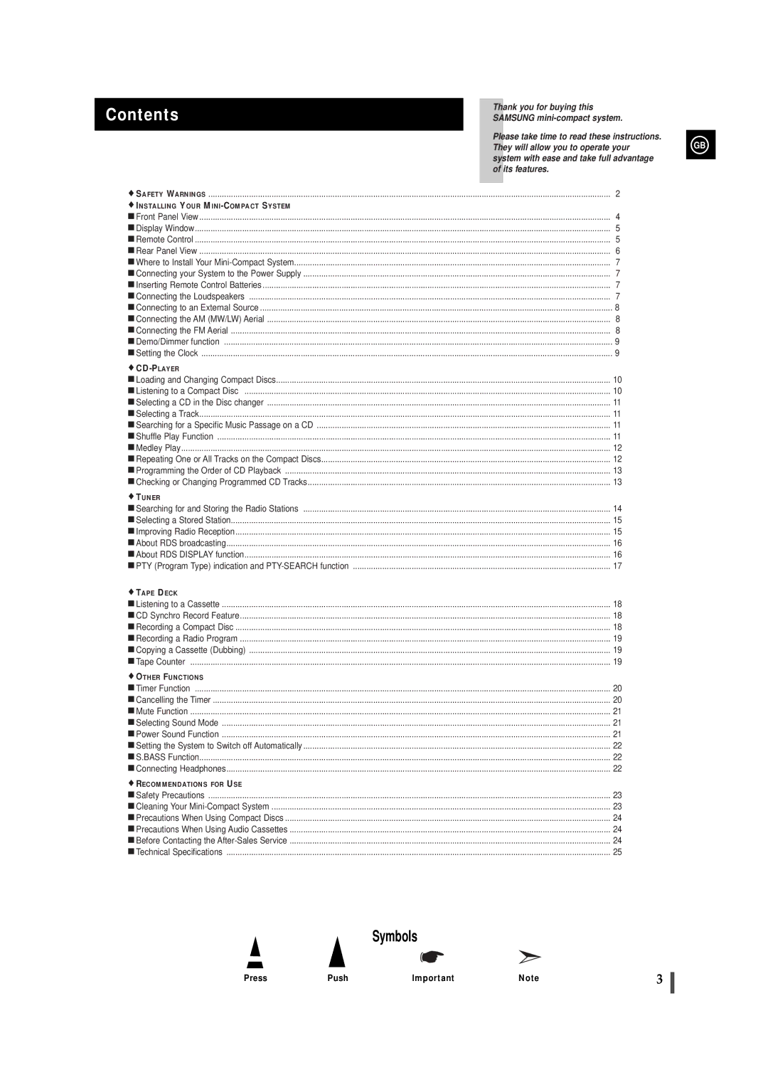 Samsung MAXJ530RH/ELS, MAXJ530RH/EDC manual Contents 