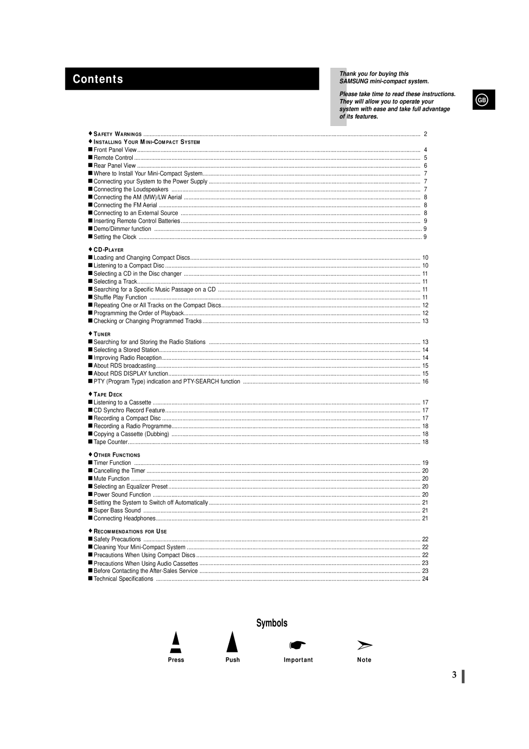 Samsung MAXS530RH/XEF, MAXS520RH/ELS, MAXS530RH/ELS, MAXS520RH/XEF manual Contents 