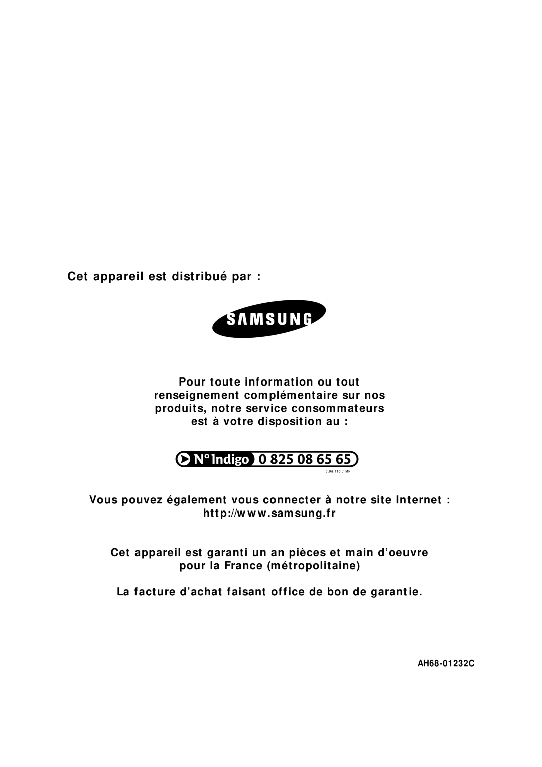 Samsung MAXS720RH/XEF manual Cet appareil est distribué par 