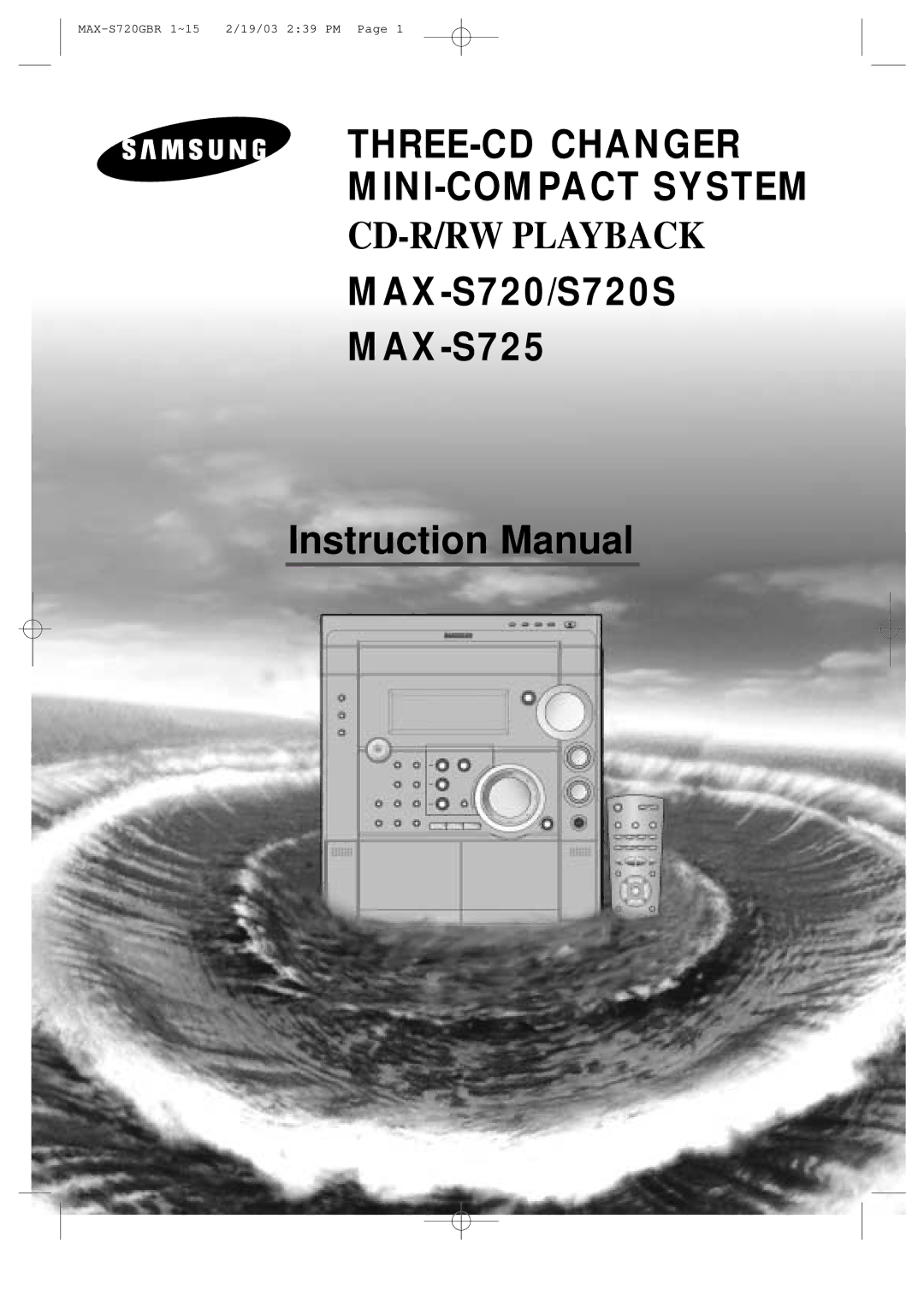 Samsung MAXS725RH/XEF manual THREE-CD Changer MINI-COMPACT System 