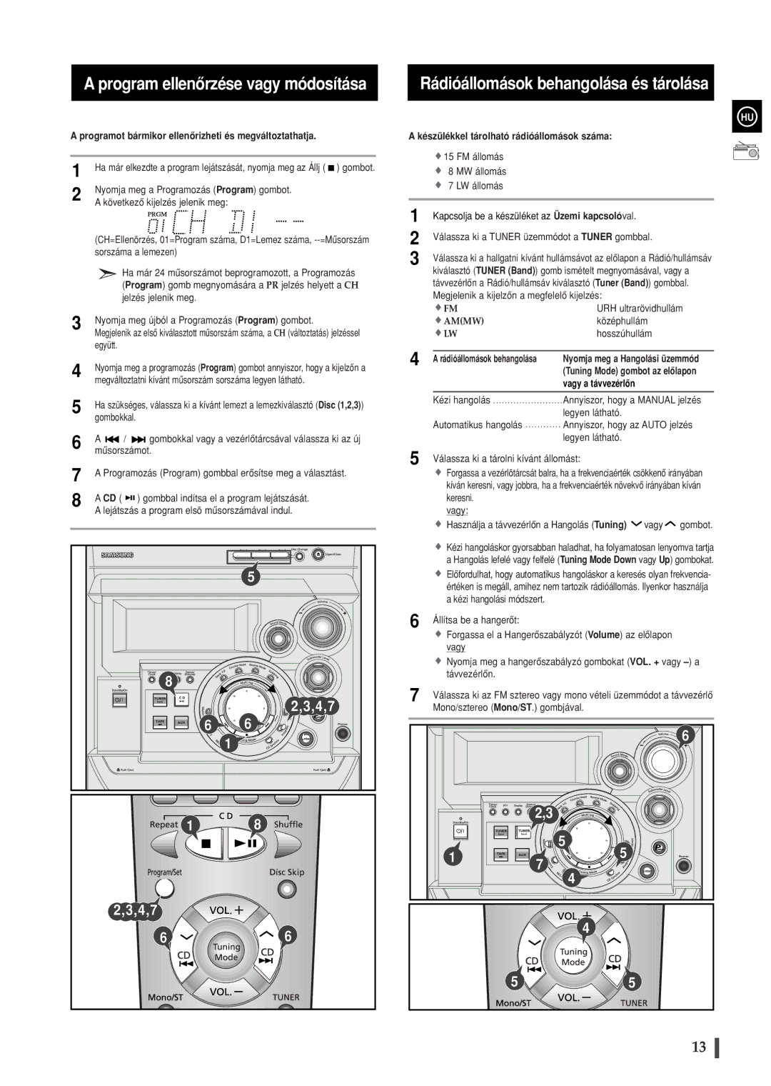 Samsung MAXWB630RH/ELS manual Rádióállomások behangolása és tárolása, Készülékkel tárolható rádióállomások száma 