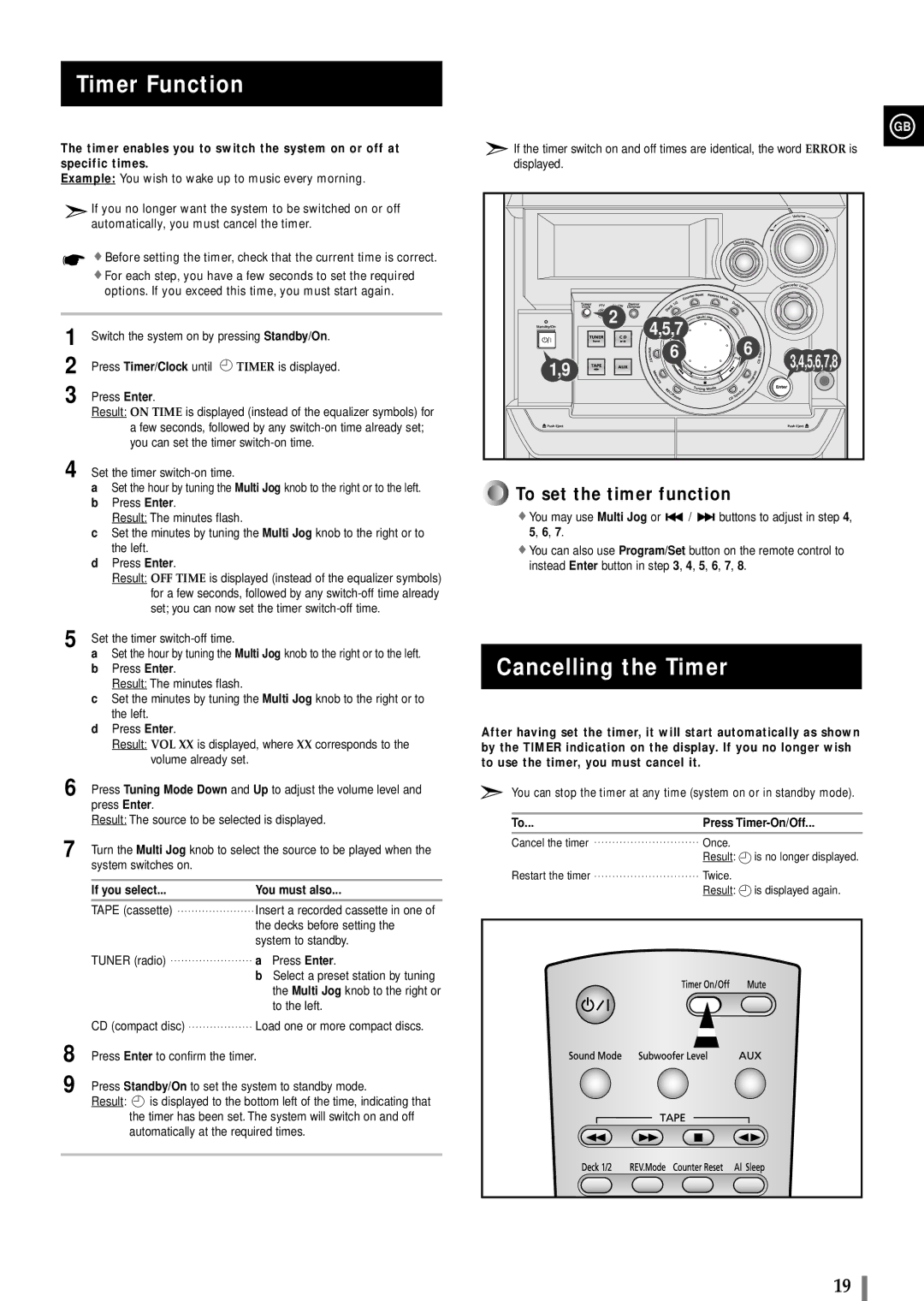 Samsung MAXWB650RH/ELS manual Timer Function, Cancelling the Timer, To set the timer function 