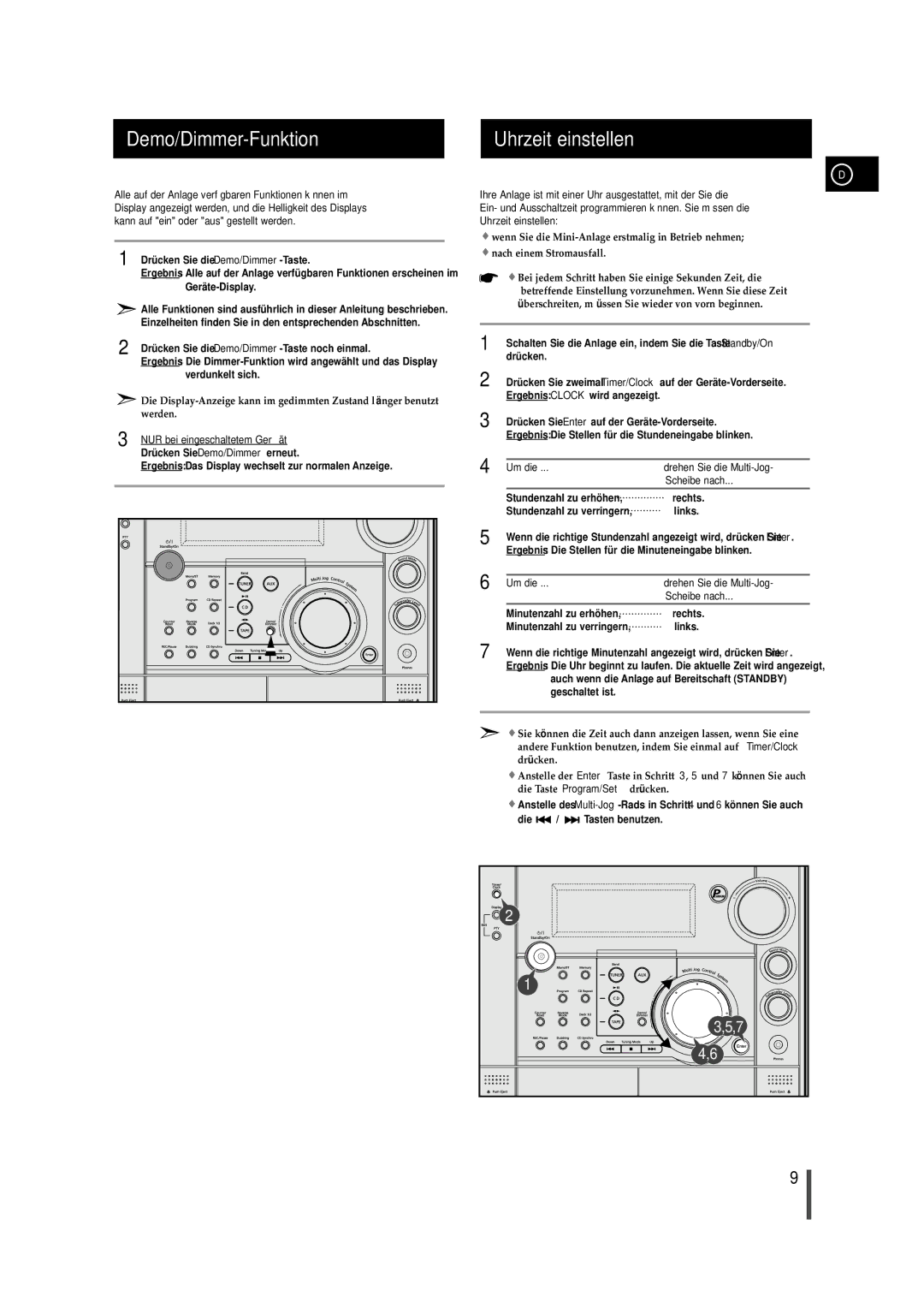 Samsung MAXWS730RH/ELS Demo/Dimmer-Funktion Uhrzeit einstellen, Drücken Sie die Demo/Dimmer-Taste noch einmal, Werden 