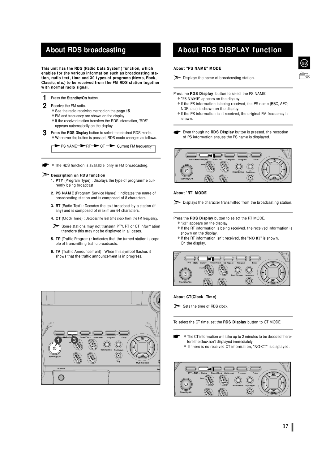 Samsung MAXZB450RH/SPX, MAXZB450RH/ELS manual About RDS broadcasting, About RDS Display function 