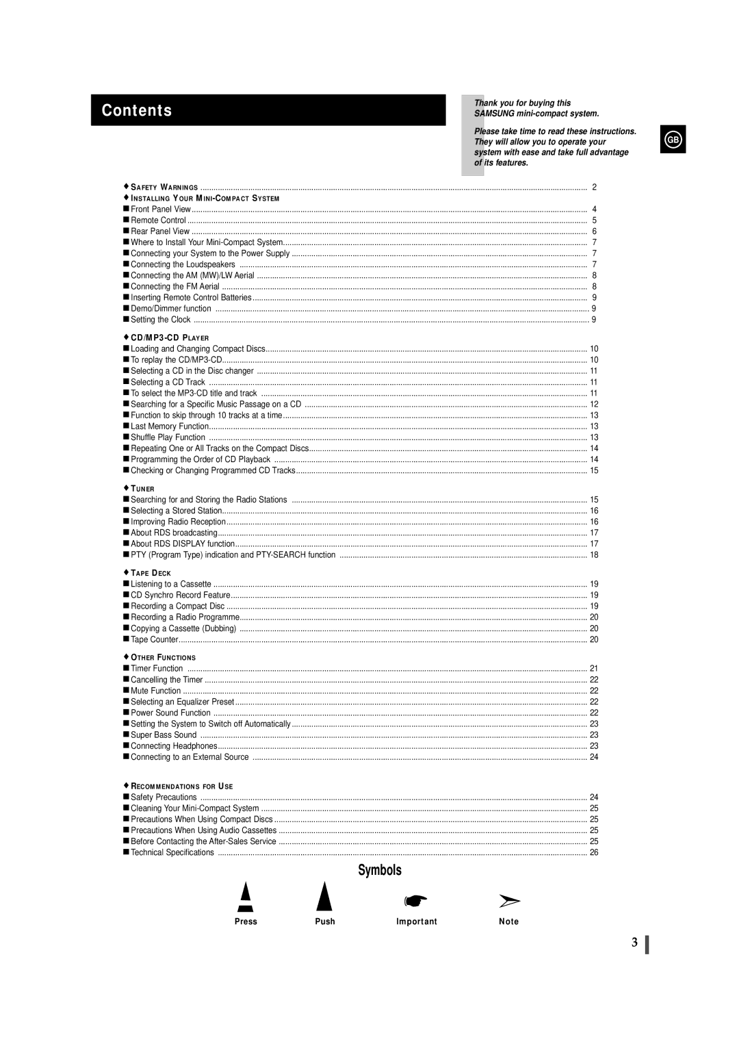 Samsung MAXZB450RH/SPX, MAXZB450RH/ELS manual Contents 