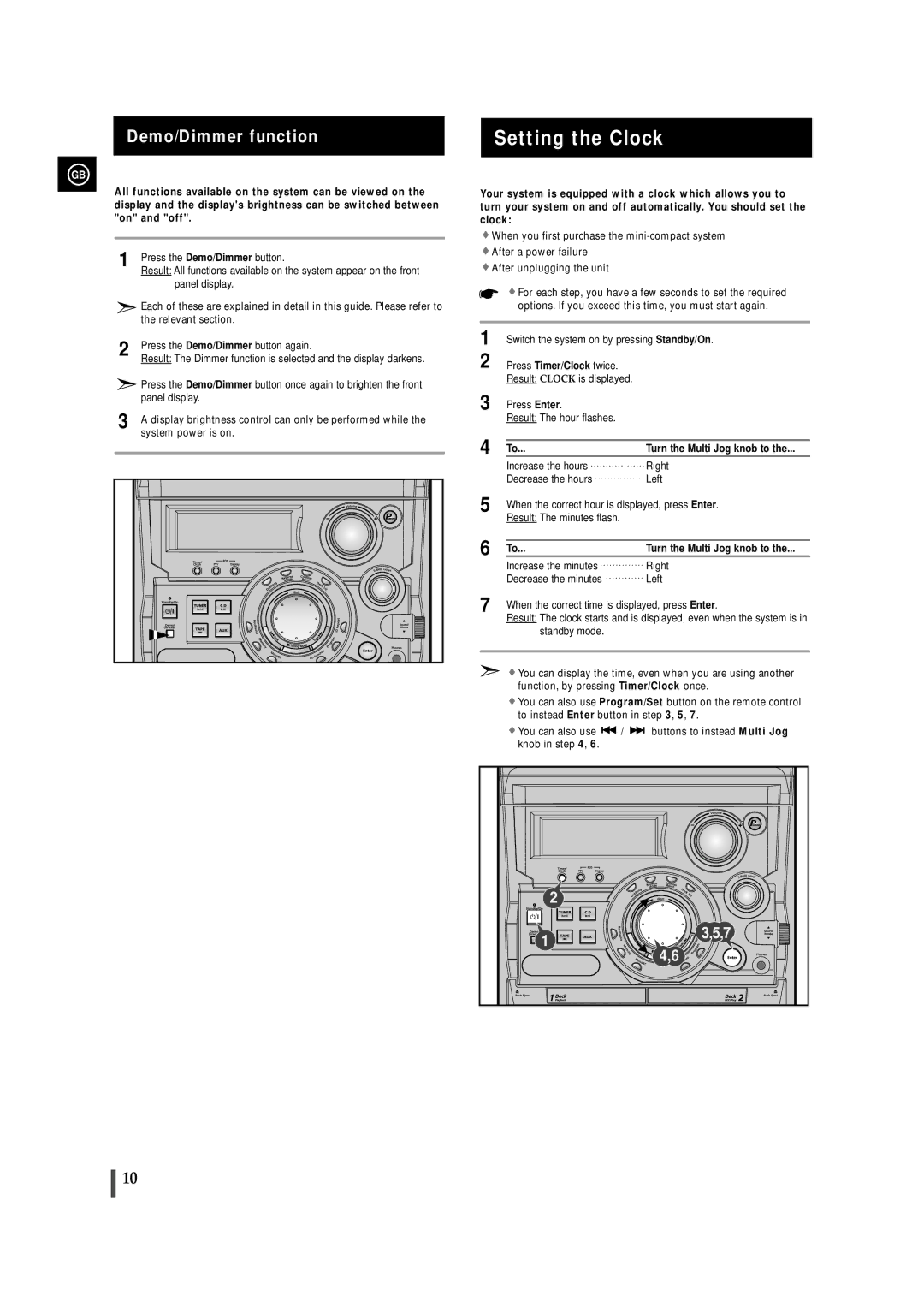 Samsung MAXZB550RH/ELS manual Setting the Clock 