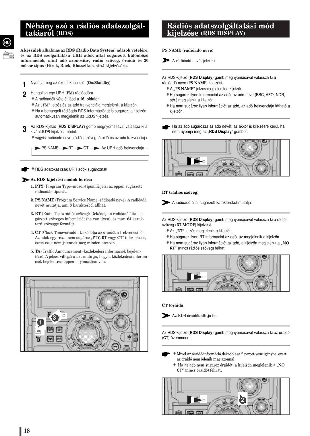 Samsung MAXZB550RH/ELS manual Néhány szó a rádiós adatszolgál- tatásról RDS, Rádiós adatszolgáltatási mód 