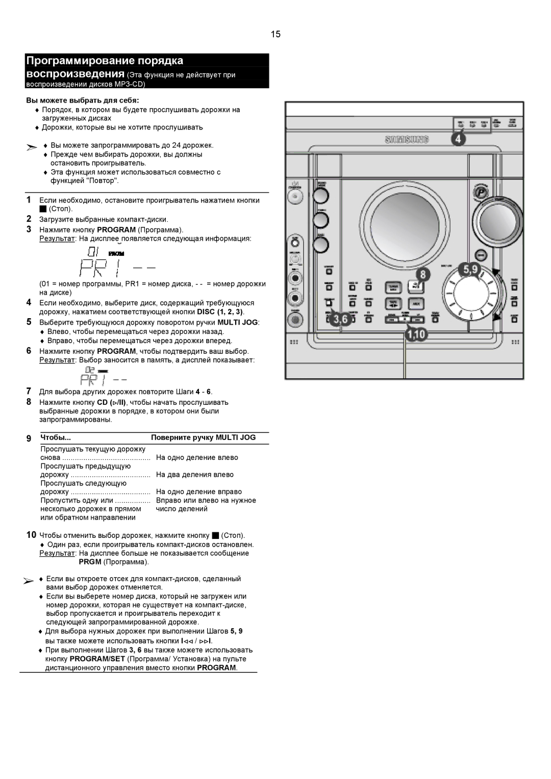 Samsung MAXZJ650QH/XFO manual Программирование порядка, Вы можете выбрать для себя 