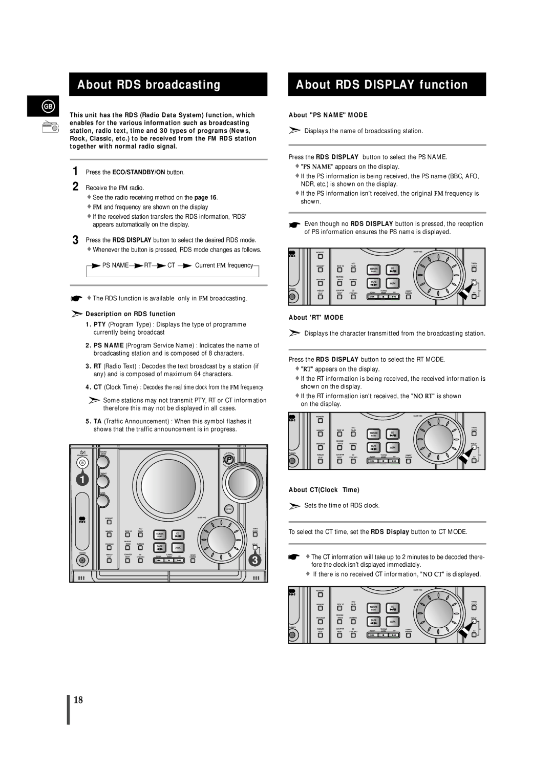 Samsung MAXZJ650RH/EDC, MAXZJ650RH/ELS manual About RDS broadcasting, About RDS Display function 