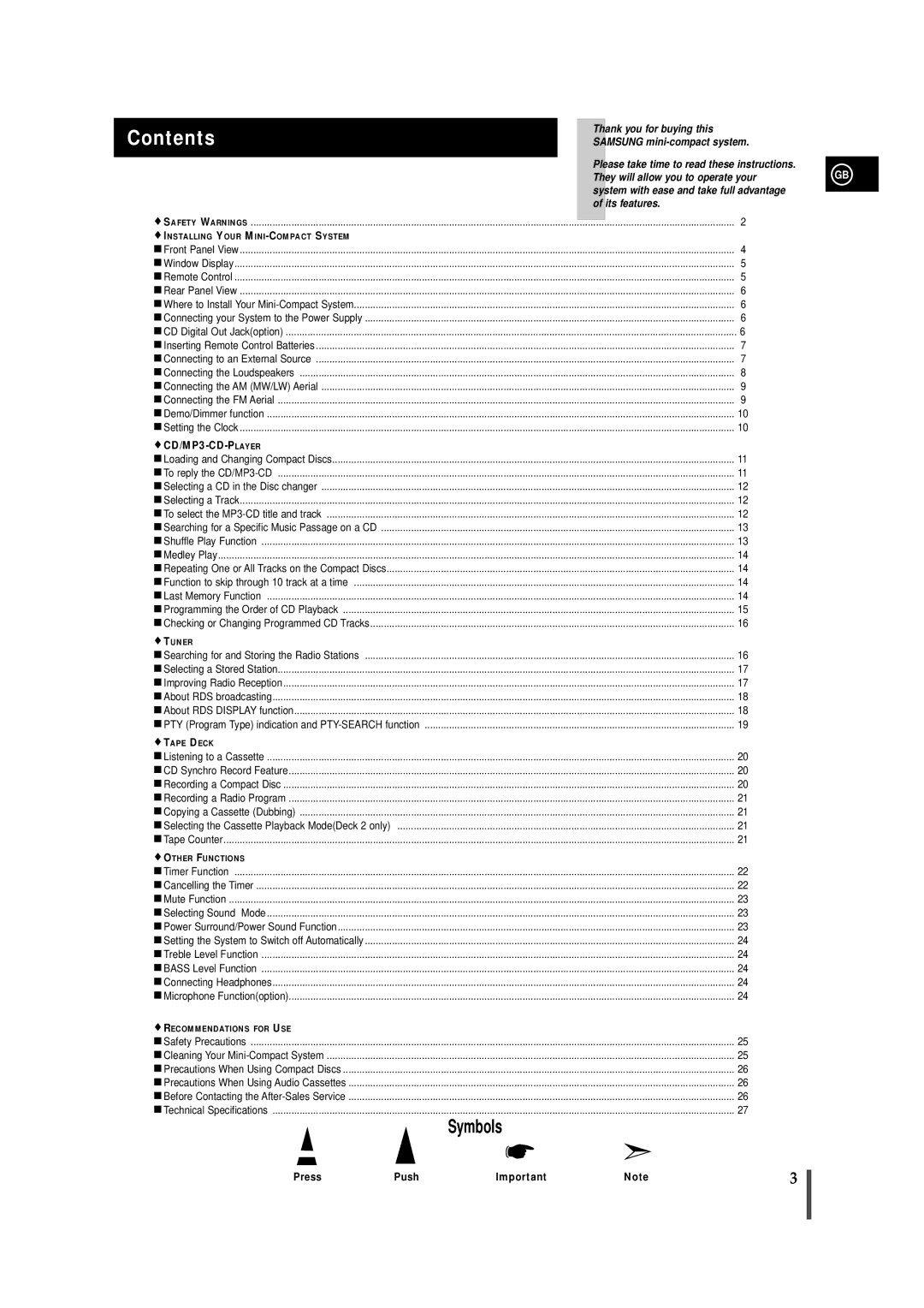 Samsung MAXZJ650RH/ELS, MAXZJ650RH/EDC manual Contents 