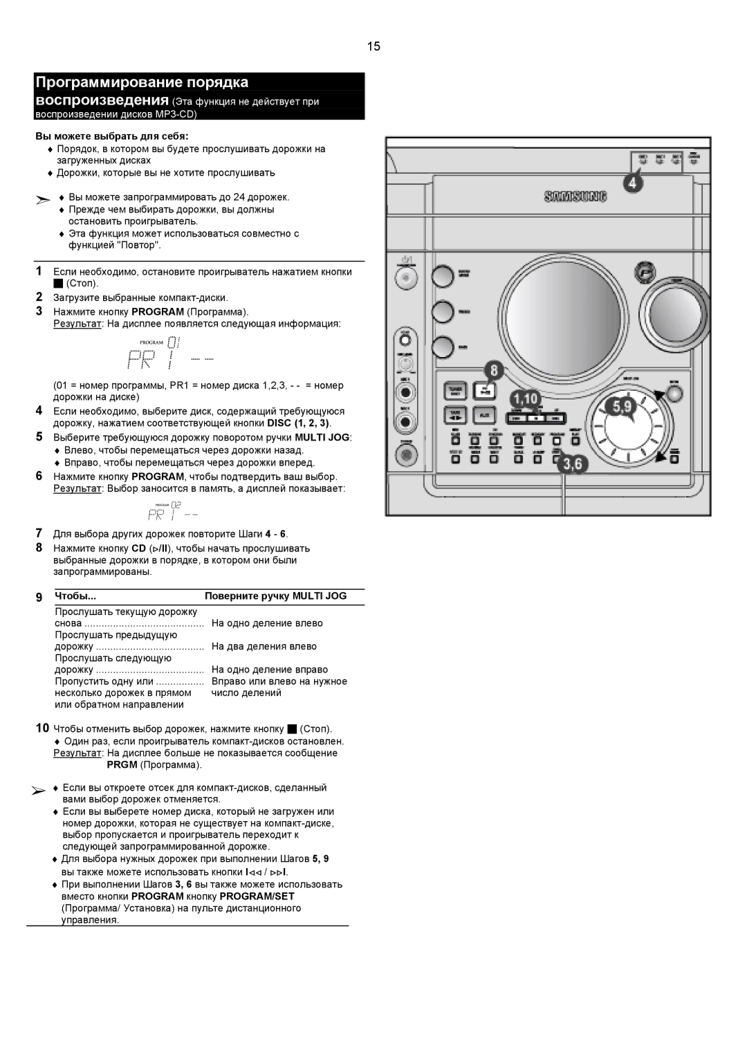 Samsung MAXZJ730QH/XFO manual Программирование порядка, Вы можете выбрать для себя 