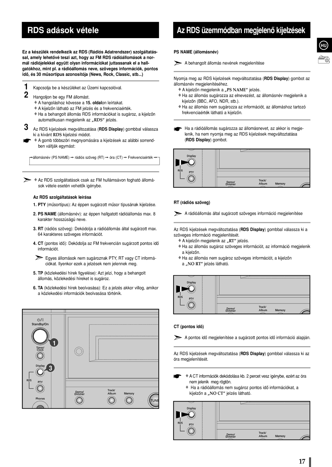 Samsung MAXZS530RH/ELS manual RDS adások vétele 