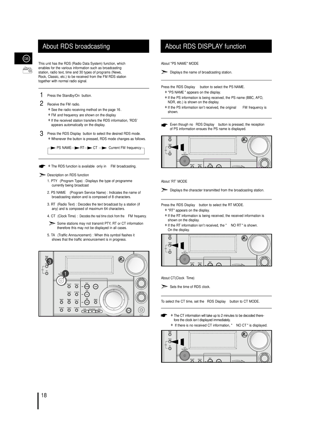 Samsung MAXZS720RH/ELS, MAXZS720RH/SPX manual About RDS broadcasting, About RDS Display function 