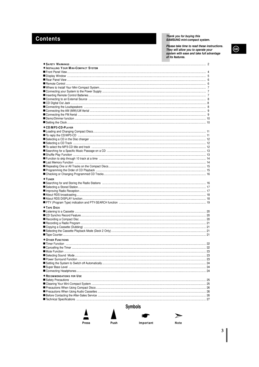 Samsung MAXZS720RH/SPX, MAXZS720RH/ELS manual Contents 