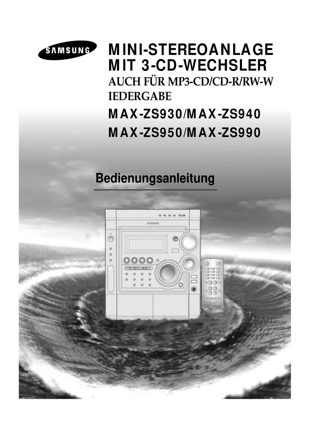 Samsung MAXZS940RH/ELS, MAXZS990RH/ELS manual MINI-STEREOANLAGE MIT 3-CD-WECHSLER 