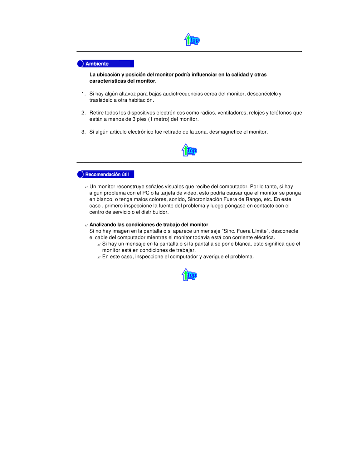 Samsung MB manual ? Analizando las condiciones de trabajo del monitor 