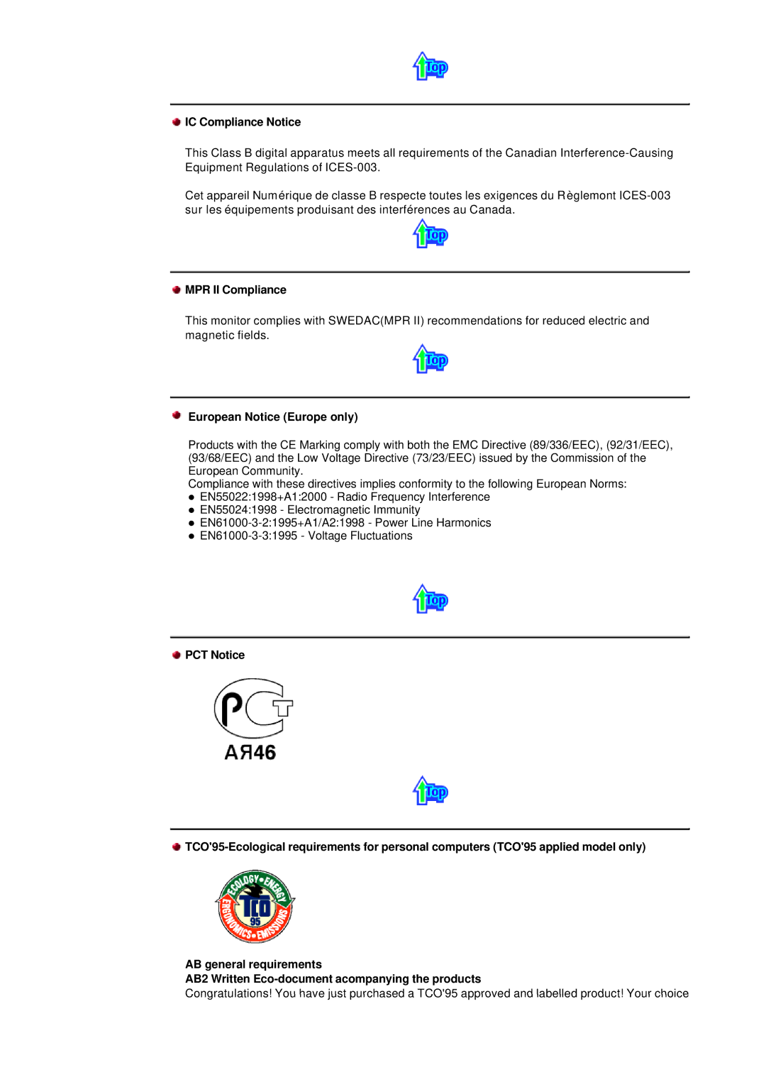 Samsung MB manual IC Compliance Notice, MPR II Compliance, European Notice Europe only 