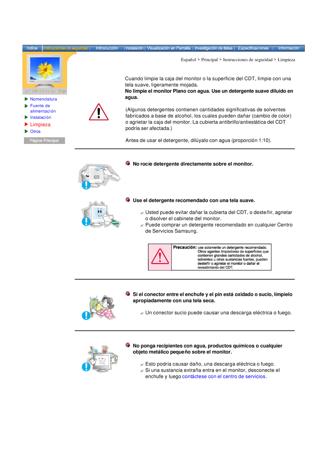 Samsung MB manual Limpieza 