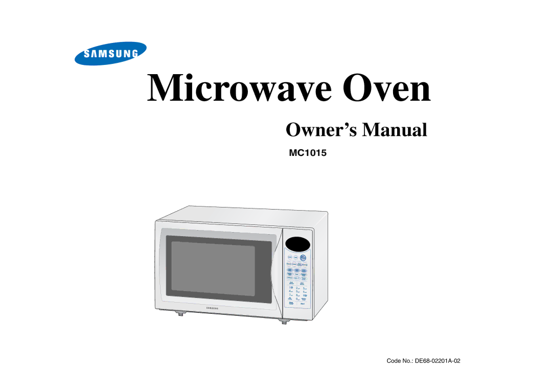 Samsung MC1015 owner manual Microwave Oven 