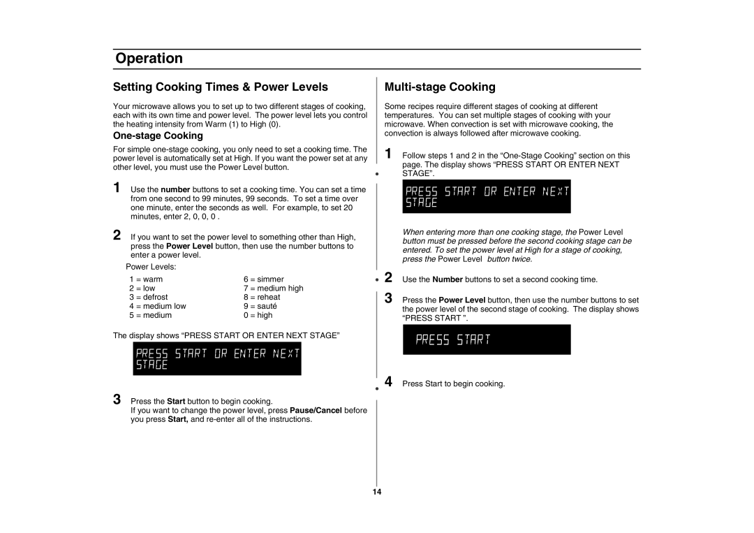 Samsung MC1015 owner manual Setting Cooking Times & Power Levels, One-stage Cooking 