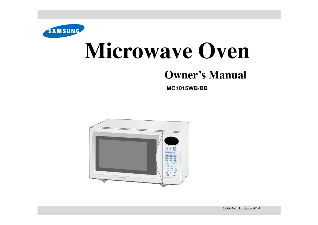 Samsung MC1015WB/BB manual Microwave Oven 