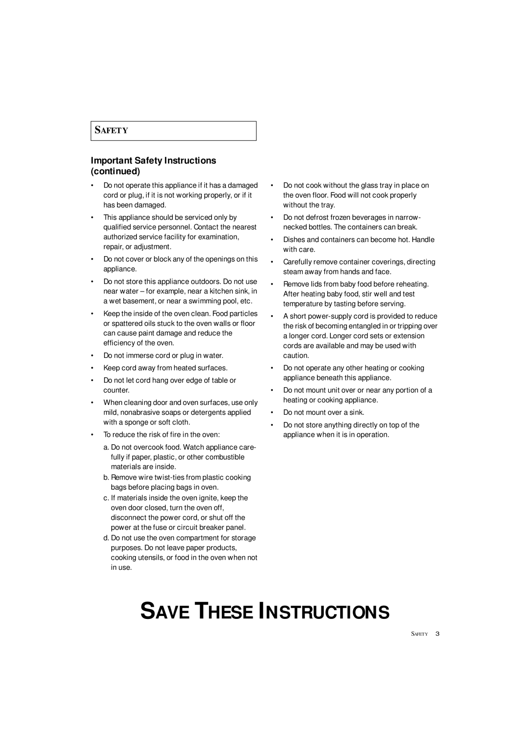 Samsung MC1360WA manual Important Safety Instructions, Dishes and containers can become hot. Handle with care 