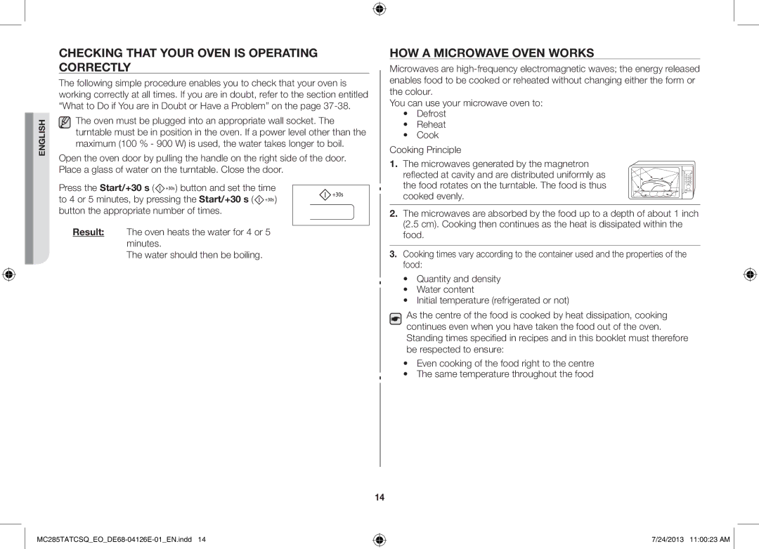 Samsung MC285TATCSQ/EO manual Checking That Your Oven is Operating Correctly, HOW a Microwave Oven Works 