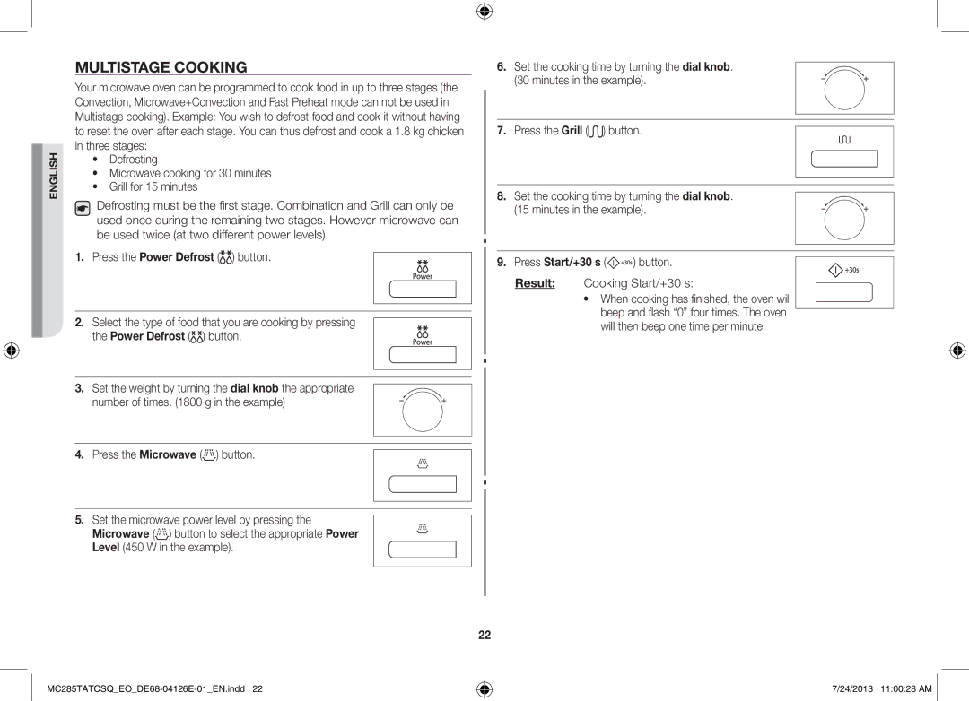 Samsung MC285TATCSQ/EO manual Multistage Cooking 