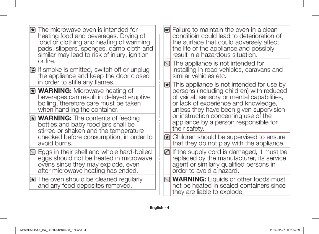 Samsung MC28H5015AK/BA manual English 