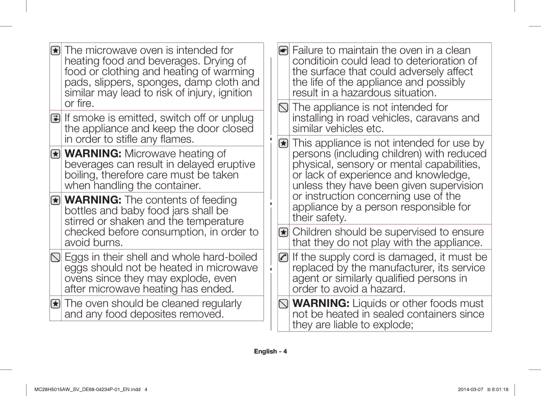 Samsung MC28H5015AK/SV manual English 