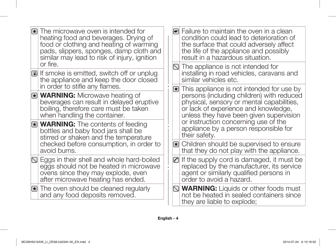 Samsung MC28H5015AW/LI manual English 