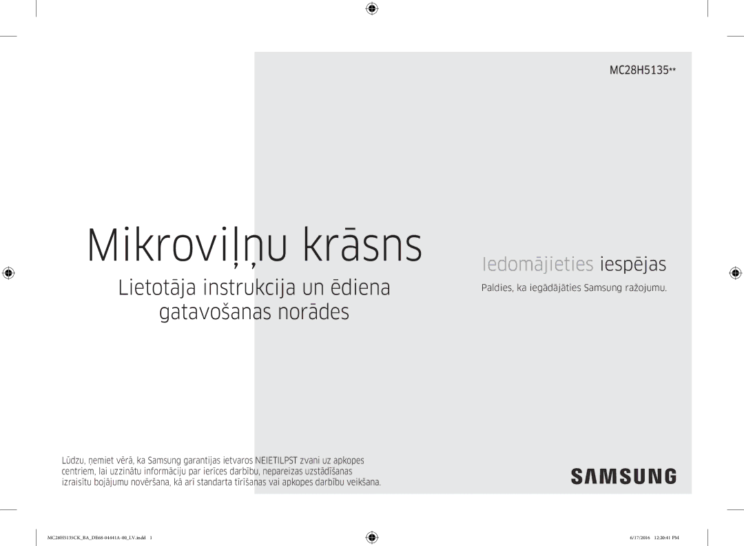 Samsung MC28H5135CK/BA manual Mikroviļņu krāsns, Paldies, ka iegādājāties Samsung ražojumu 