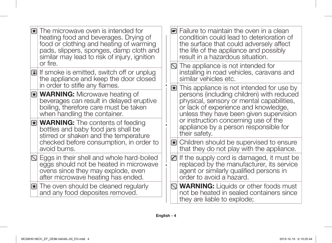 Samsung MC28H5135CK/EF manual English 