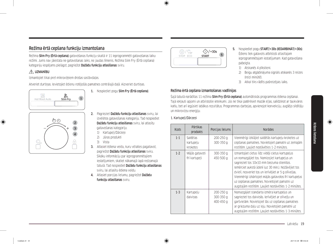 Samsung MC28M6055CK/BA manual Režīma ērtā cepšana funkciju izmantošana, Režīma ērtā cepšana izmantošanas vadlīnijas 