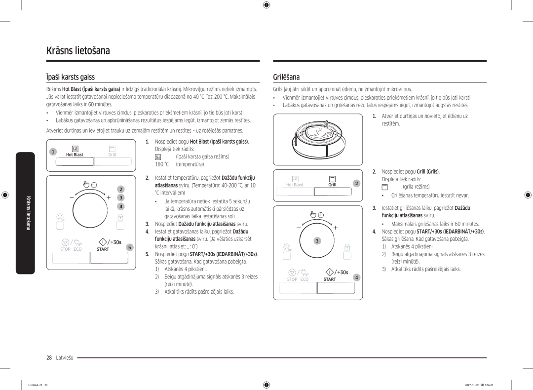 Samsung MC28M6055CK/BA manual Īpaši karsts gaiss, Grilēšana 