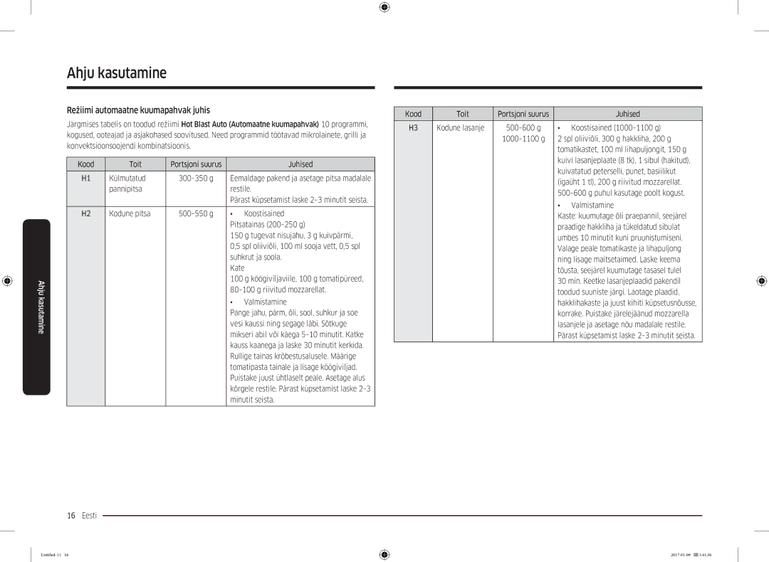 Samsung MC28M6055CK/BA manual Režiimi automaatne kuumapahvak juhis 