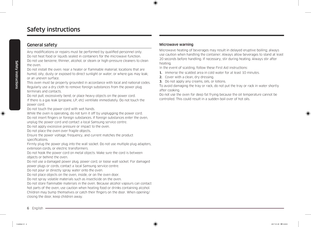 Samsung MC28M6055CK/BA manual General safety, Microwave warning 