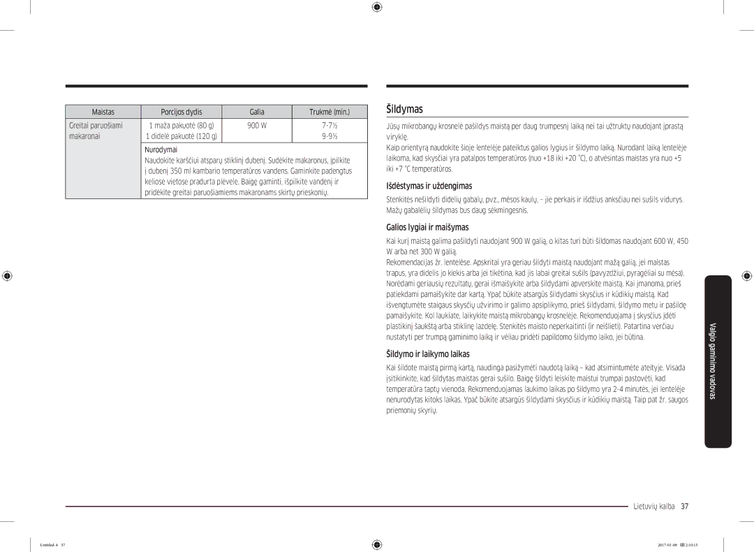 Samsung MC28M6055CK/BA manual Šildymas, Išdėstymas ir uždengimas, Galios lygiai ir maišymas, Šildymo ir laikymo laikas 