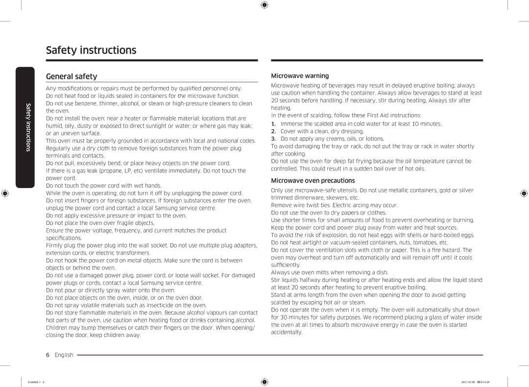 Samsung MC28M6055CK/LI manual General safety, Microwave warning, Microwave oven precautions 