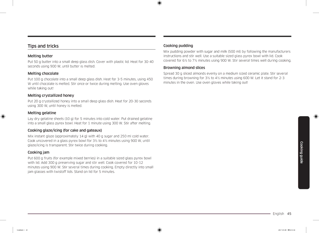 Samsung MC28M6055CK/LI manual Tips and tricks 