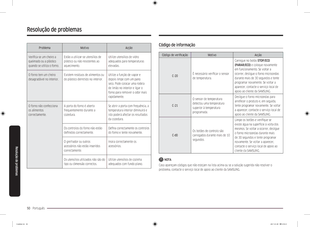 Samsung MC28M6055CS/EC manual Código de informação 