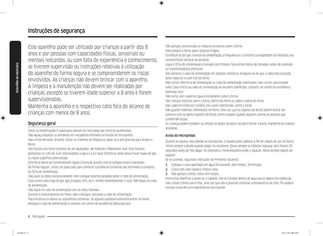 Samsung MC28M6055CS/EC manual Segurança geral, Aviso do microondas 