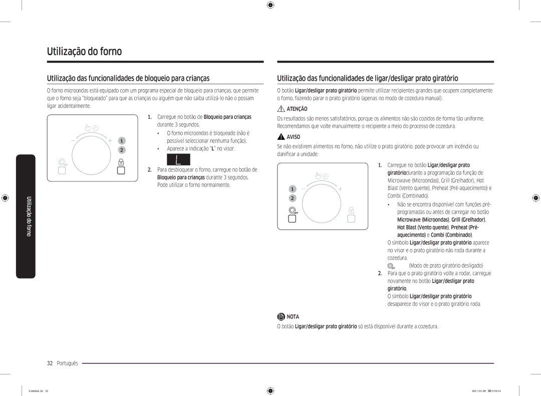 Samsung MC28M6055CS/EC manual Utilização das funcionalidades de bloqueio para crianças, Aparece a indicação L no visor 