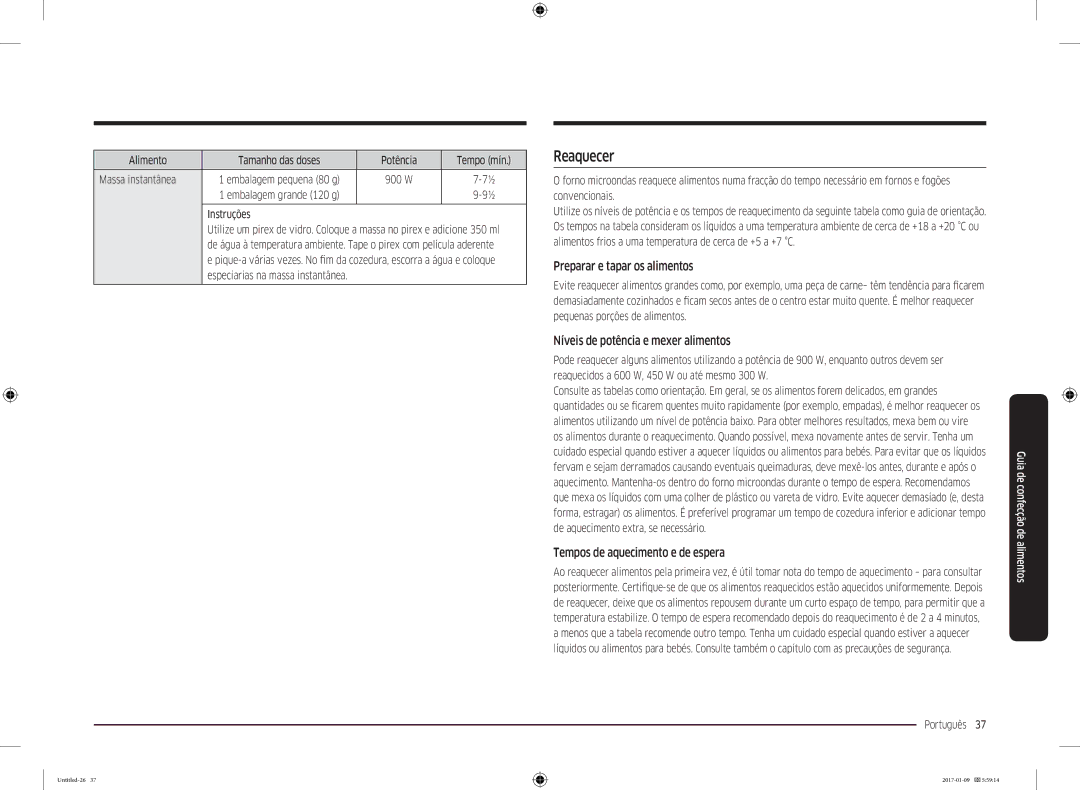 Samsung MC28M6055CS/EC manual Reaquecer, Preparar e tapar os alimentos, Níveis de potência e mexer alimentos 