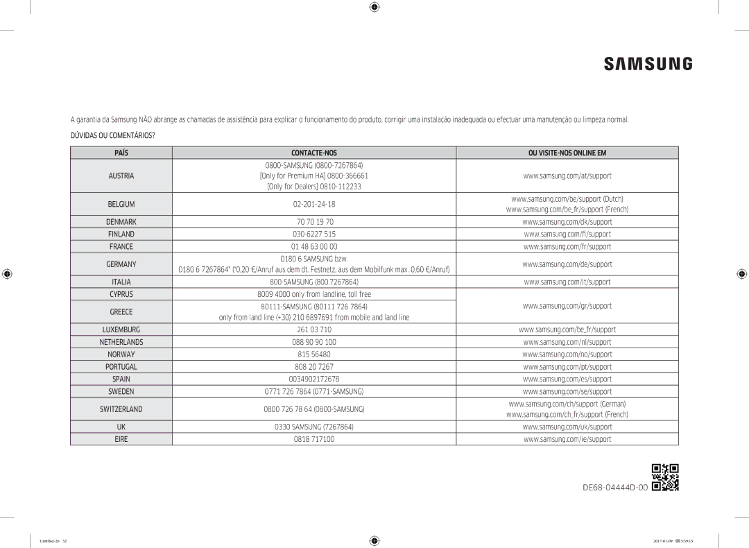 Samsung MC28M6055CW/EC, MC28M6055CK/EC manual País CONTACTE-NOS OU VISITE-NOS Online EM 