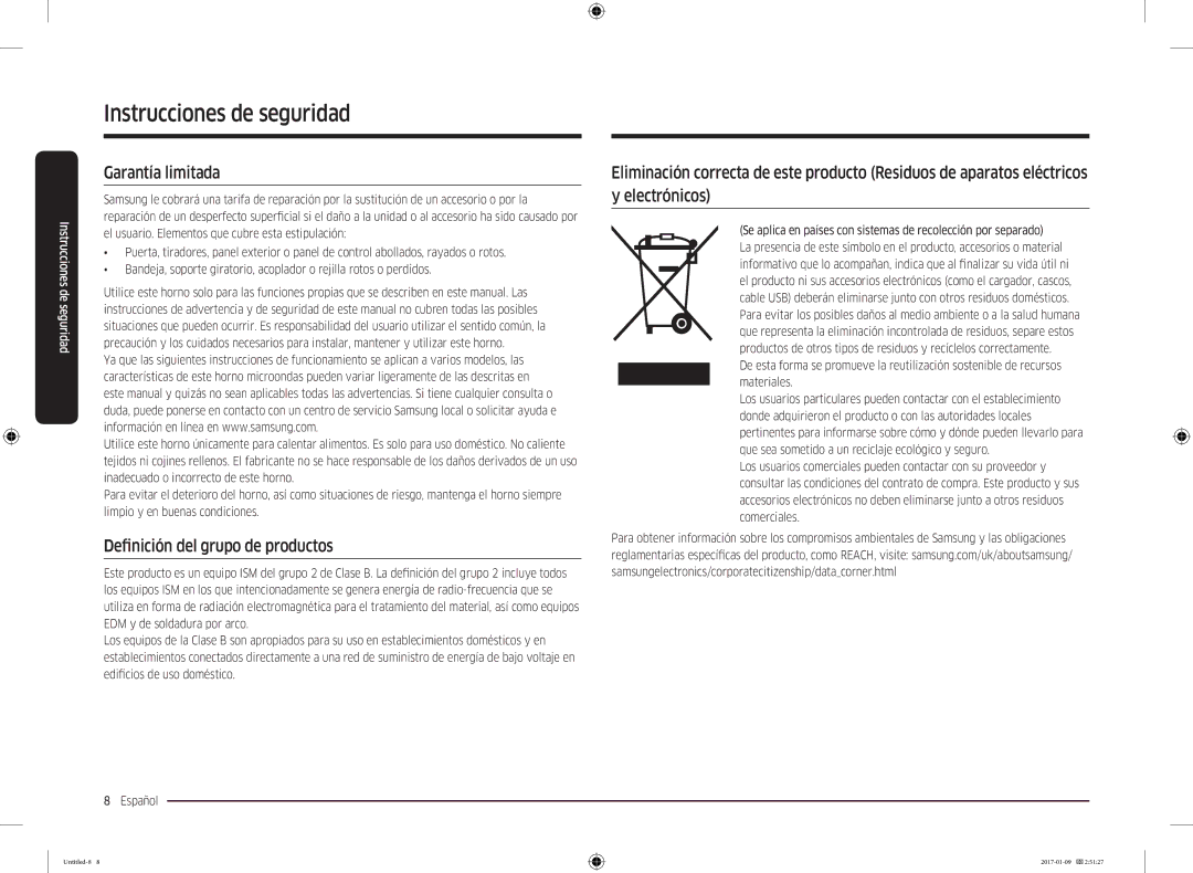 Samsung MC28M6055CW/EC, MC28M6055CK/EC manual Garantía limitada, Definición del grupo de productos 