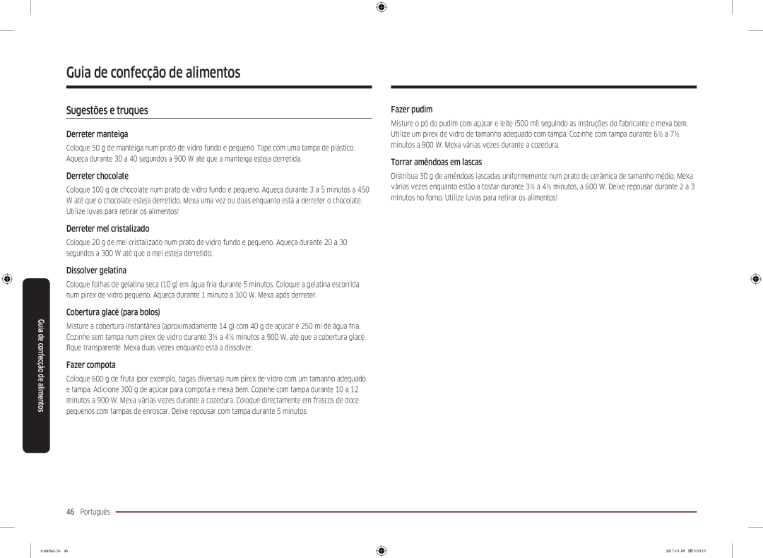 Samsung MC28M6055CW/EC, MC28M6055CK/EC manual Sugestões e truques 