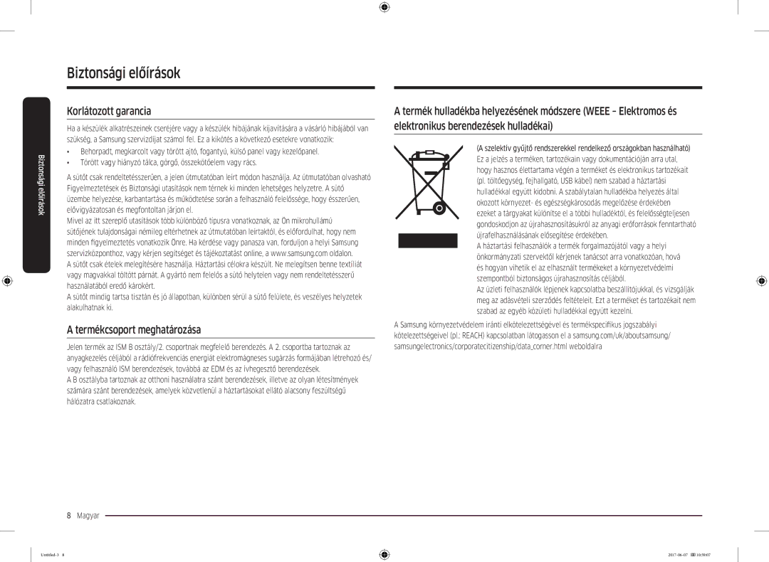 Samsung MC28M6075CS/OL, MC28M6075CS/EO manual Korlátozott garancia, Termékcsoport meghatározása 